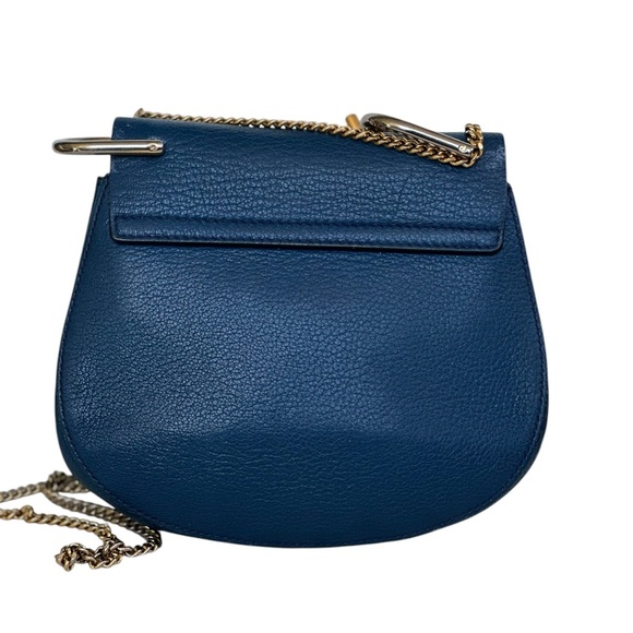 Chloe Blue Leather Small Drew Shoulder Bag - Picture 8 of 12